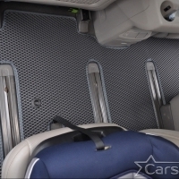 Коврики текстильные на Kia Carnival III (11мест) 2+2 с трансформерами (2014->)